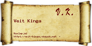 Veit Kinga névjegykártya